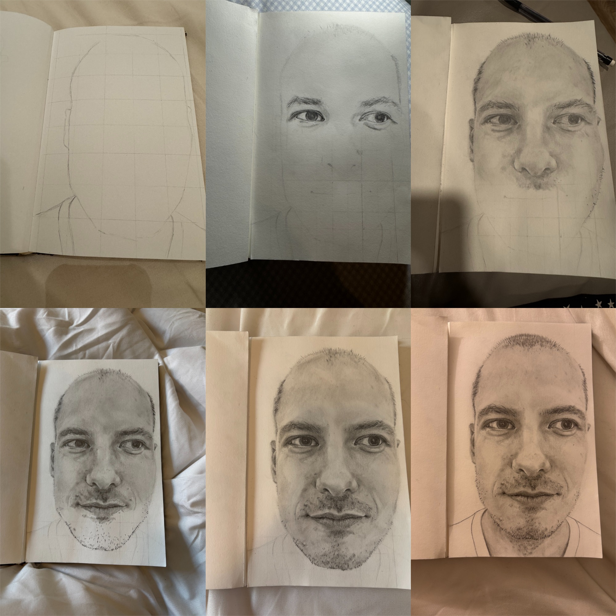 a time series of a drawing of a man