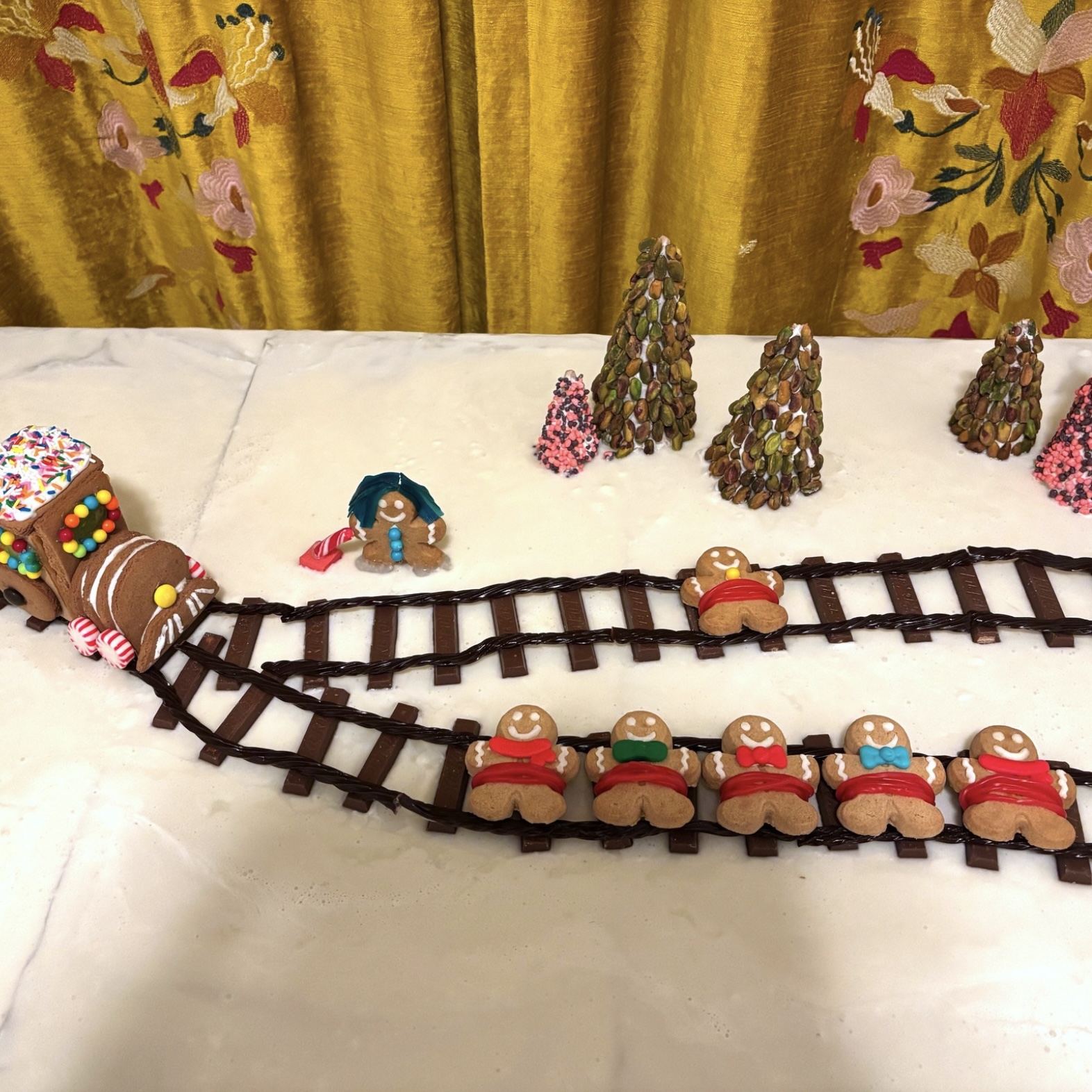 the trolley problem re-created in gingerbread
